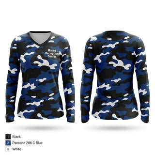 Womens Long Sleeve Vneck Shirt, Marne Reception Center, Army, Teamtime, Team time, sublimation, custom sports apparel, team uniforms, spirit wear, spiritwear, sports uniforms, custom shirts, team store, custom team store, fundraiser sports, apparel fundraiser