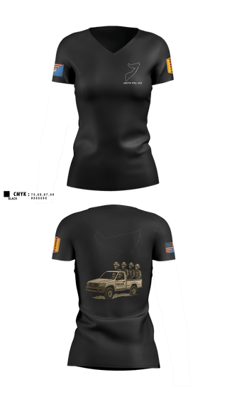 Womens Short Sleeve Vneck Shirt, 180th ESC 1st, Army, Teamtime, Team time, sublimation, custom sports apparel, team uniforms, spirit wear, spiritwear, sports uniforms, custom shirts, team store, custom team store, fundraiser sports, apparel fundraiser