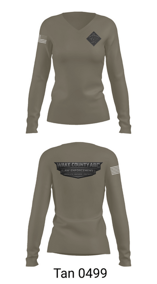 Womens Long Sleeve Vneck Shirt, Wake County ABC, Police, Teamtime, Team time, sublimation, custom sports apparel, team uniforms, spirit wear, spiritwear, sports uniforms, custom shirts, team store, custom team store, fundraiser sports, apparel fundraiser