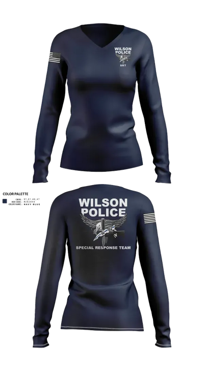 Wilson Police SRT 64370137 Women's Long Sleeve V-neck Shirt - 22