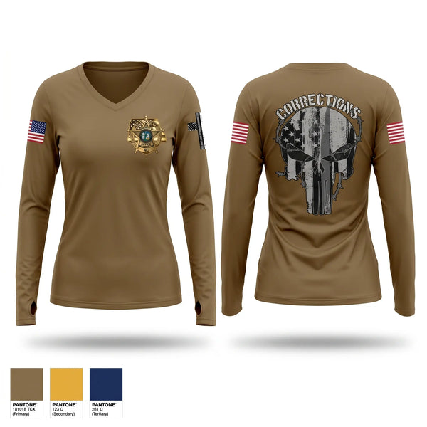 Womens Long Sleeve Vneck Shirt, Ashe County Sheriff, Police, Teamtime, Team time, sublimation, custom sports apparel, team uniforms, spirit wear, spiritwear, sports uniforms, custom shirts, team store, custom team store, fundraiser sports, apparel fundraiser