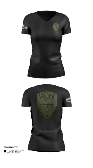 Womens Short Sleeve Vneck Shirt, Pikeville Police SRT, Police, Teamtime, Team time, sublimation, custom sports apparel, team uniforms, spirit wear, spiritwear, sports uniforms, custom shirts, team store, custom team store, fundraiser sports, apparel fundraiser