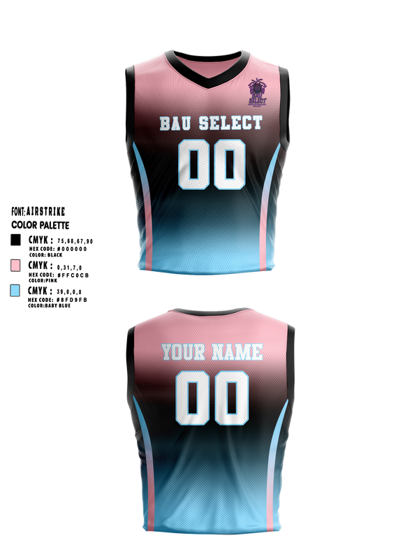 Mens Basketball Jersey, BAU SELECT, Men's Basketball, Teamtime, Team time, sublimation, custom sports apparel, team uniforms, spirit wear, spiritwear, sports uniforms, custom shirts, team store, custom team store, fundraiser sports, apparel fundraiser