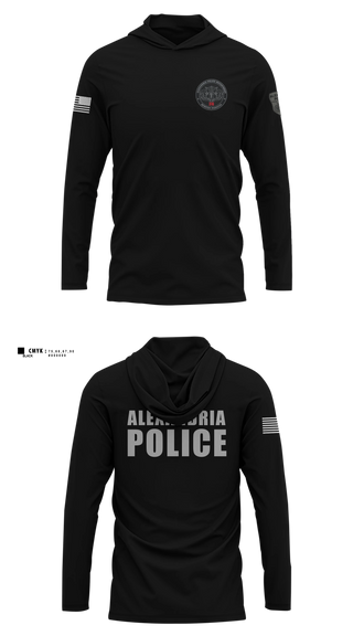 Long Sleeve hooded sunshirt, Alexandria Police Department Special Operations, Police, Teamtime, Team time, sublimation, custom sports apparel, team uniforms, spirit wear, spiritwear, sports uniforms, custom shirts, team store, custom team store, fundraiser sports, apparel fundraiser