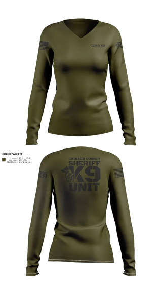 Womens Long Sleeve Vneck Shirt, Chisago County K9 Unit, , Teamtime, Team time, sublimation, custom sports apparel, team uniforms, spirit wear, spiritwear, sports uniforms, custom shirts, team store, custom team store, fundraiser sports, apparel fundraiser