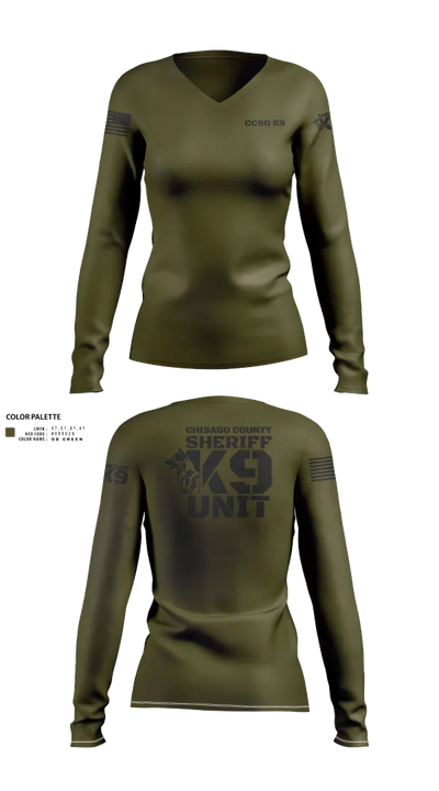 Chisago County K9 Unit 88074556 Women's Long Sleeve V-neck Shirt - 112