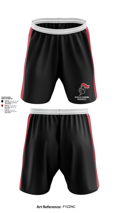 DeKalb Barons Baseball 24379984 Athletic Shorts With Pockets - 1