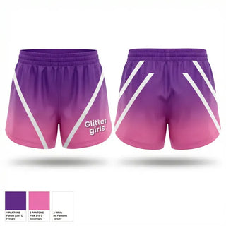 Womens Shorts, Glitter girls, Softball, Teamtime, Team time, sublimation, custom sports apparel, team uniforms, spirit wear, spiritwear, sports uniforms, custom shirts, team store, custom team store, fundraiser sports, apparel fundraiser