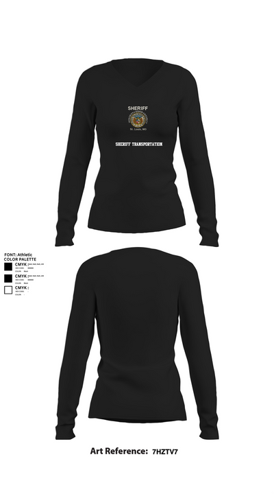 Sheriff Transportation 46102117 Women's Long Sleeve V-neck Shirt - 21