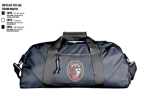 Duffle Bag, San Leon Volunteer Fire Department, Fire Department, Teamtime, Team time, sublimation, custom sports apparel, team uniforms, spirit wear, spiritwear, sports uniforms, custom shirts, team store, custom team store, fundraiser sports, apparel fundraiser