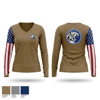 Womens Long Sleeve Vneck Shirt, NRC MAnchester, Navy, Teamtime, Team time, sublimation, custom sports apparel, team uniforms, spirit wear, spiritwear, sports uniforms, custom shirts, team store, custom team store, fundraiser sports, apparel fundraiser