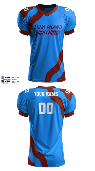 Football Jersey, LI LIGHTNING, , Teamtime, Team time, sublimation, custom sports apparel, team uniforms, spirit wear, spiritwear, sports uniforms, custom shirts, team store, custom team store, fundraiser sports, apparel fundraiser