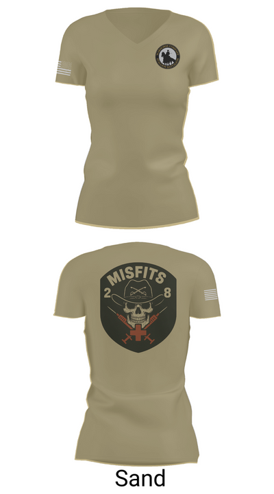 2-8 Cav, HHC, Medic Platoon 50281984 Women's Short Sleeve V-neck Shirt - 88