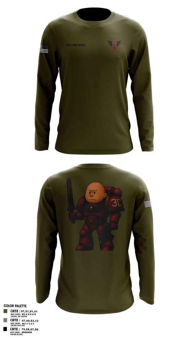 Long Sleeve Performance Shirt, CCo, 1-508PIR (OG), Army, Teamtime, Team time, sublimation, custom sports apparel, team uniforms, spirit wear, spiritwear, sports uniforms, custom shirts, team store, custom team store, fundraiser sports, apparel fundraiser