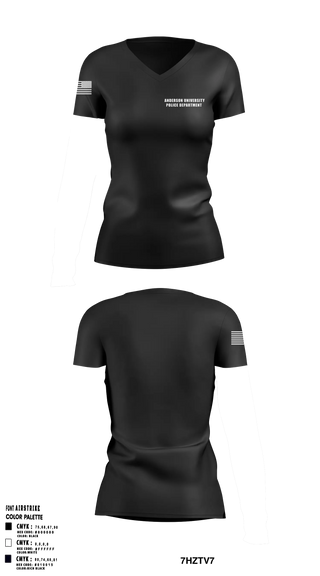 Womens Short Sleeve Vneck Shirt, Anderson University Police Department, Police, Teamtime, Team time, sublimation, custom sports apparel, team uniforms, spirit wear, spiritwear, sports uniforms, custom shirts, team store, custom team store, fundraiser sports, apparel fundraiser