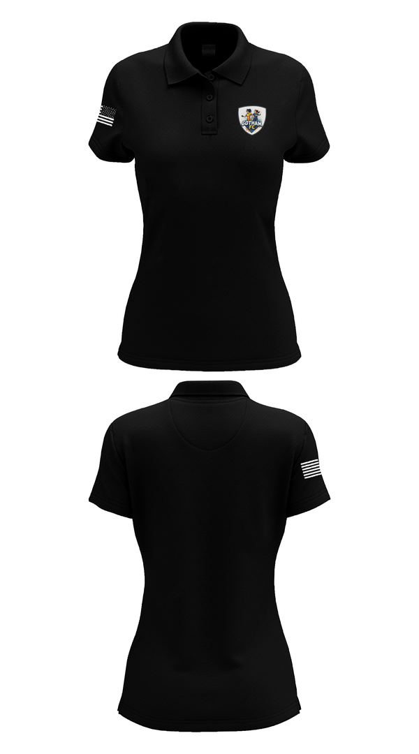 Womens Short Sleeve Performance Polo, GOTHAM FC, Women's Soccer, Teamtime, Team time, sublimation, custom sports apparel, team uniforms, spirit wear, spiritwear, sports uniforms, custom shirts, team store, custom team store, fundraiser sports, apparel fundraiser