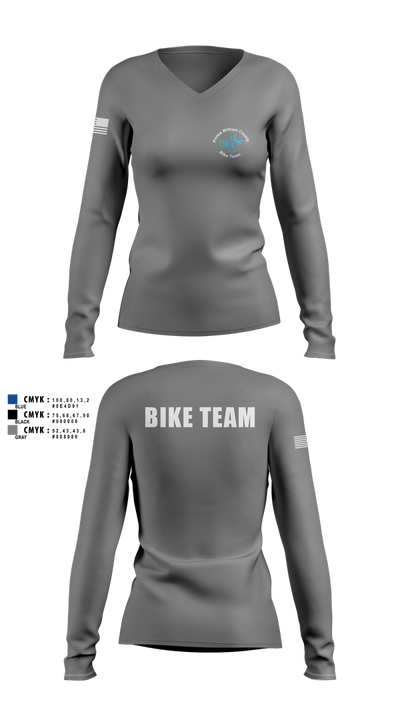 Prince William Bike Team 23723896 Women's Long Sleeve V-neck Shirt - 6