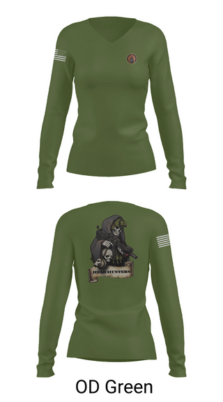 Womens Long Sleeve Vneck Shirt, HHC 2-135th AVN REG, , Teamtime, Team time, sublimation, custom sports apparel, team uniforms, spirit wear, spiritwear, sports uniforms, custom shirts, team store, custom team store, fundraiser sports, apparel fundraiser