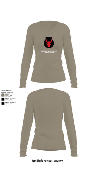 Womens Long Sleeve Vneck Shirt, 2nd Brigade Combat Team, 34th Infantry Division, , Teamtime, Team time, sublimation, custom sports apparel, team uniforms, spirit wear, spiritwear, sports uniforms, custom shirts, team store, custom team store, fundraiser sports, apparel fundraiser
