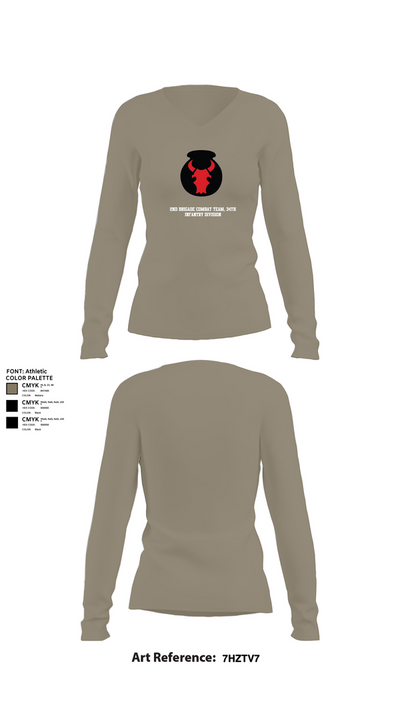 2nd Brigade Combat Team, 34th Infantry Division 70641214 Women's Long Sleeve V-neck Shirt - 59