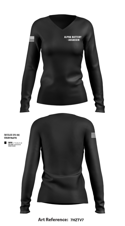 Alpha Battery - Assassin 59320847 Women's Long Sleeve V-neck Shirt - 1