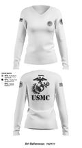 Marines 81974067 Women's Long Sleeve V-neck Shirt - 2