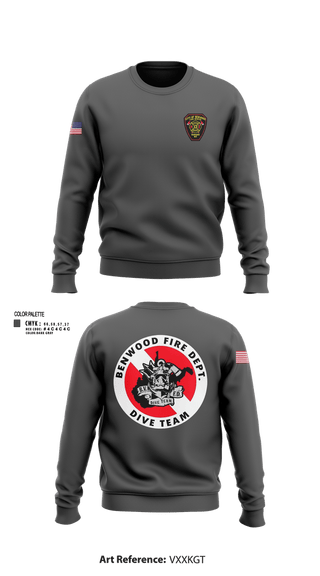 Crew Neck Sweatshirt, Benwood Fire/dive, Fire Department, Teamtime, Team time, sublimation, custom sports apparel, team uniforms, spirit wear, spiritwear, sports uniforms, custom shirts, team store, custom team store, fundraiser sports, apparel fundraiser