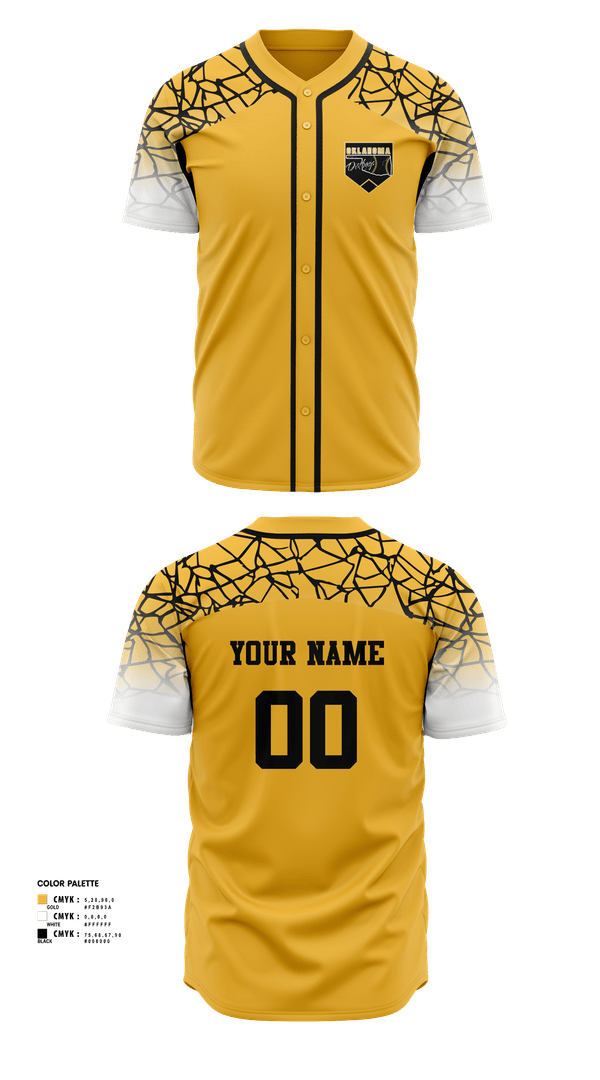 Full Button Baseball Jersey, Oklahoma dirtbags, Baseball, Teamtime, Team time, sublimation, custom sports apparel, team uniforms, spirit wear, spiritwear, sports uniforms, custom shirts, team store, custom team store, fundraiser sports, apparel fundraiser