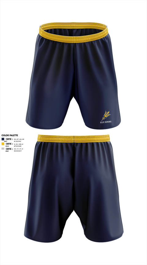 Athletic Shorts With Pockets, Blue Demons, , Teamtime, Team time, sublimation, custom sports apparel, team uniforms, spirit wear, spiritwear, sports uniforms, custom shirts, team store, custom team store, fundraiser sports, apparel fundraiser