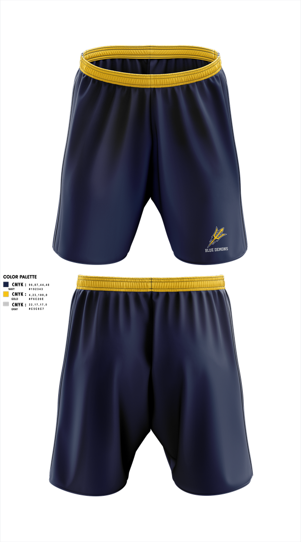 Athletic Shorts With Pockets, Blue Demons, , Teamtime, Team time, sublimation, custom sports apparel, team uniforms, spirit wear, spiritwear, sports uniforms, custom shirts, team store, custom team store, fundraiser sports, apparel fundraiser