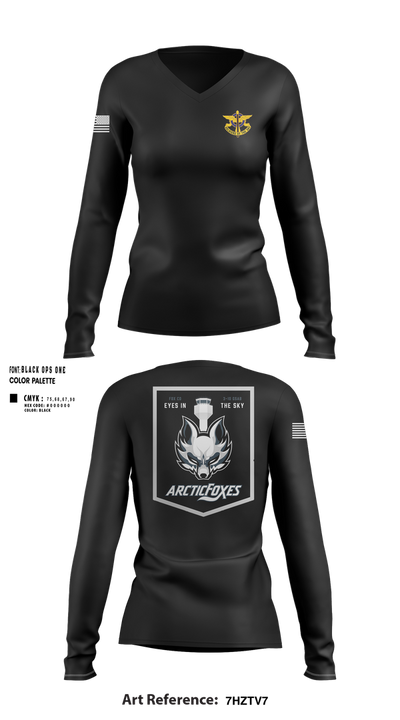 Fox Co 3-10 GSAB 20000256 Women's Long Sleeve V-neck Shirt - 100