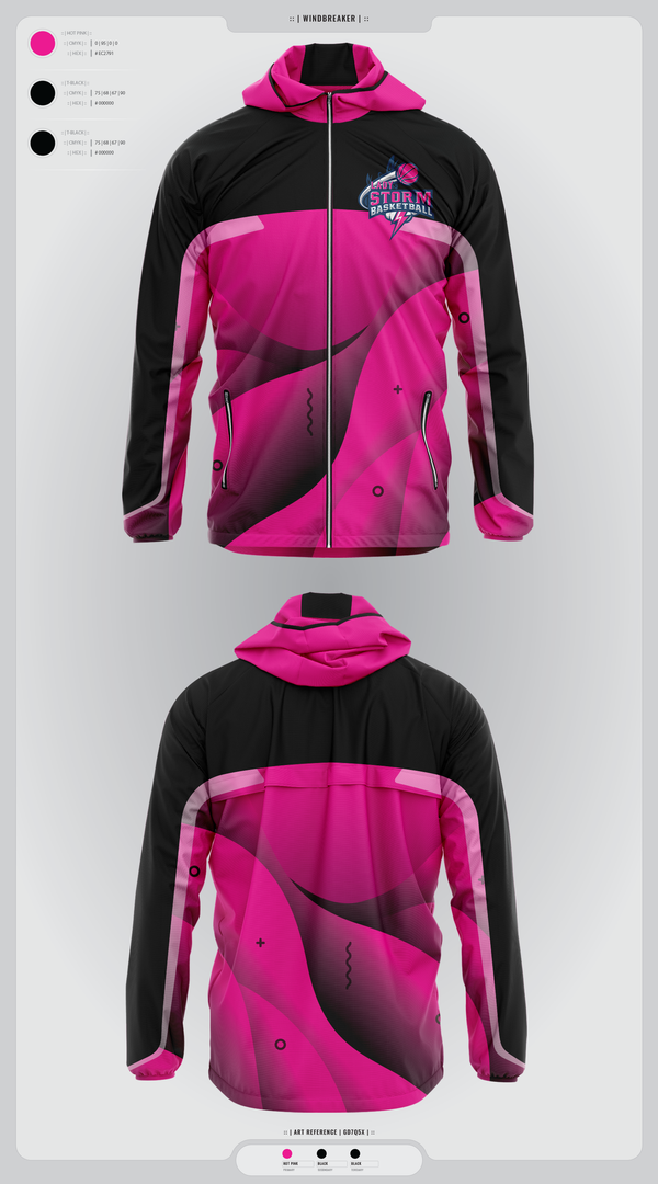 Windbreaker, Lady Storm, Women's Basketball, Teamtime, Team time, sublimation, custom sports apparel, team uniforms, spirit wear, spiritwear, sports uniforms, custom shirts, team store, custom team store, fundraiser sports, apparel fundraiser