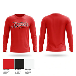 Long Sleeve Performance Shirt, Redhots, Baseball, Teamtime, Team time, sublimation, custom sports apparel, team uniforms, spirit wear, spiritwear, sports uniforms, custom shirts, team store, custom team store, fundraiser sports, apparel fundraiser