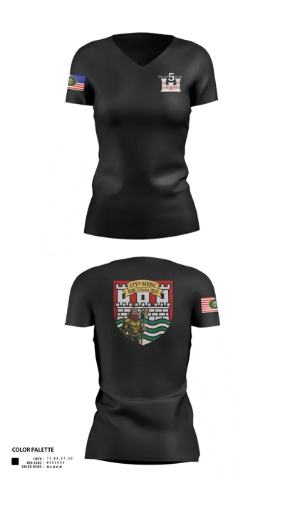 175th MRBC 2368764 Women's Short Sleeve V-neck Shirt - 21