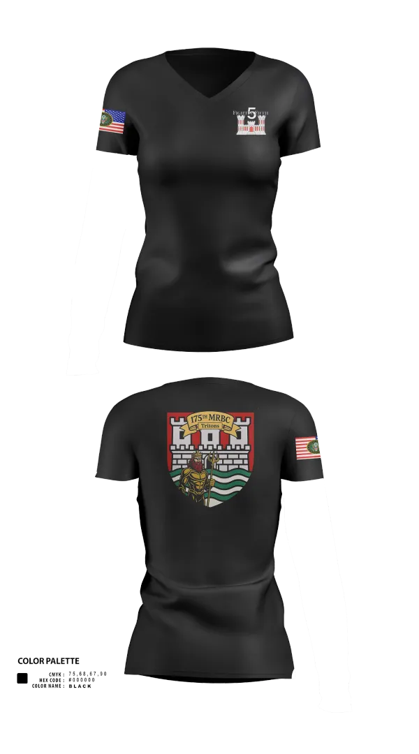 Womens Short Sleeve Vneck Shirt, 175th MRBC, , Teamtime, Team time, sublimation, custom sports apparel, team uniforms, spirit wear, spiritwear, sports uniforms, custom shirts, team store, custom team store, fundraiser sports, apparel fundraiser