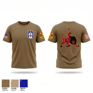 Old School Cotton Feel Shirt, Charlie’s Battery 1st Battalion 163rd Field Artillery Division, National Guard, Teamtime, Team time, sublimation, custom sports apparel, team uniforms, spirit wear, spiritwear, sports uniforms, custom shirts, team store, custom team store, fundraiser sports, apparel fundraiser