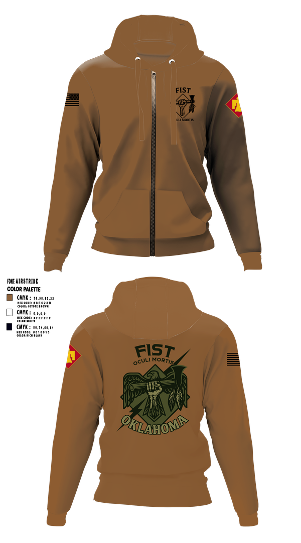 Zip Hoodie, HHB 160th FIST, Army, Teamtime, Team time, sublimation, custom sports apparel, team uniforms, spirit wear, spiritwear, sports uniforms, custom shirts, team store, custom team store, fundraiser sports, apparel fundraiser