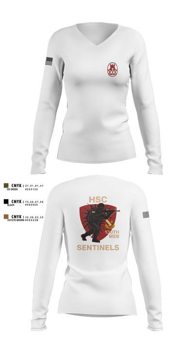 HSC 130th MEB 16353532 Women's Long Sleeve V-neck Shirt - 5