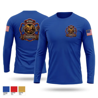 Long Sleeve Performance Shirt, Champion Volunteer Fire Department, Fire Department, Teamtime, Team time, sublimation, custom sports apparel, team uniforms, spirit wear, spiritwear, sports uniforms, custom shirts, team store, custom team store, fundraiser sports, apparel fundraiser