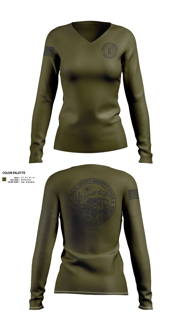 Womens Long Sleeve Vneck Shirt, PCSO AVO, Police, Teamtime, Team time, sublimation, custom sports apparel, team uniforms, spirit wear, spiritwear, sports uniforms, custom shirts, team store, custom team store, fundraiser sports, apparel fundraiser