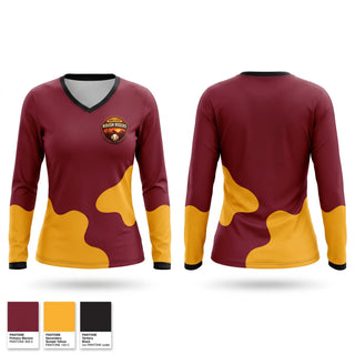 Womens Long Sleeve Vneck Shirt, Valley RoughRiders, Baseball, Teamtime, Team time, sublimation, custom sports apparel, team uniforms, spirit wear, spiritwear, sports uniforms, custom shirts, team store, custom team store, fundraiser sports, apparel fundraiser