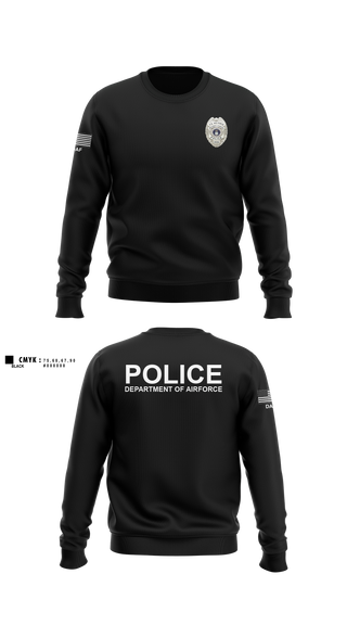 Crew Neck Sweatshirt, DEPARTMENT OF AIRFORCE, Police, Teamtime, Team time, sublimation, custom sports apparel, team uniforms, spirit wear, spiritwear, sports uniforms, custom shirts, team store, custom team store, fundraiser sports, apparel fundraiser