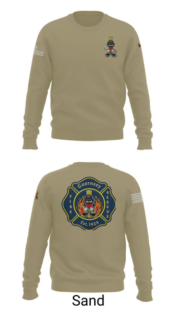 Crew Neck Sweatshirt, Guernsey Fire & Rescue, , Teamtime, Team time, sublimation, custom sports apparel, team uniforms, spirit wear, spiritwear, sports uniforms, custom shirts, team store, custom team store, fundraiser sports, apparel fundraiser