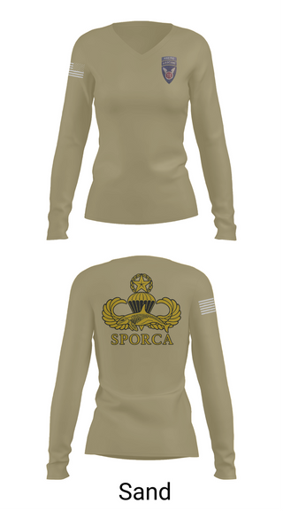 Womens Long Sleeve Vneck Shirt, HHC, 725th BSB, 2/11 ABN, , Teamtime, Team time, sublimation, custom sports apparel, team uniforms, spirit wear, spiritwear, sports uniforms, custom shirts, team store, custom team store, fundraiser sports, apparel fundraiser