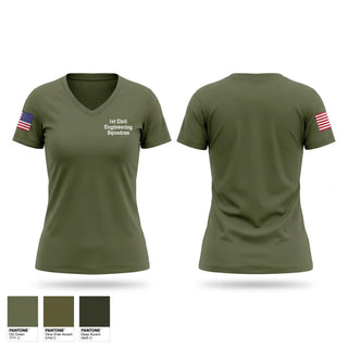 Womens Short Sleeve Vneck Shirt, 1st Civil Engineering Squadron, Air Force, Teamtime, Team time, sublimation, custom sports apparel, team uniforms, spirit wear, spiritwear, sports uniforms, custom shirts, team store, custom team store, fundraiser sports, apparel fundraiser