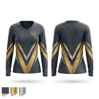 Womens Long Sleeve Vneck Shirt, Vector Athletics, Men's Soccer, Teamtime, Team time, sublimation, custom sports apparel, team uniforms, spirit wear, spiritwear, sports uniforms, custom shirts, team store, custom team store, fundraiser sports, apparel fundraiser