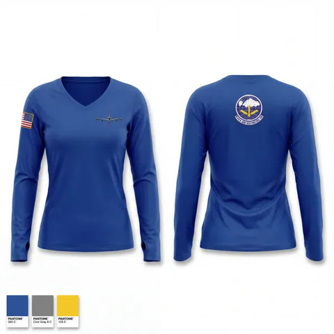 Womens Long Sleeve Vneck Shirt, 912th ARS, Air Force, Teamtime, Team time, sublimation, custom sports apparel, team uniforms, spirit wear, spiritwear, sports uniforms, custom shirts, team store, custom team store, fundraiser sports, apparel fundraiser