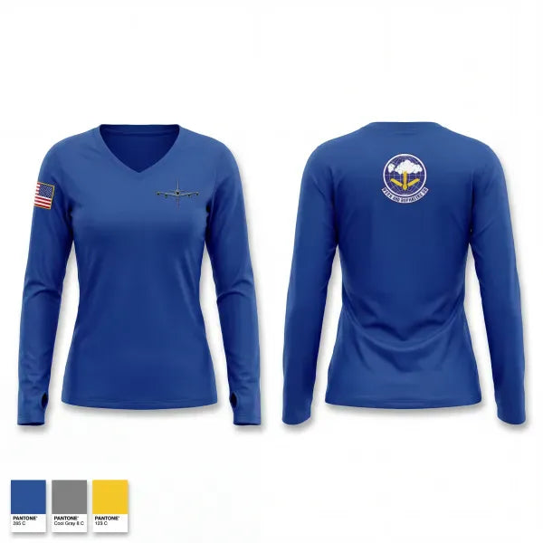 Womens Long Sleeve Vneck Shirt, 912th ARS, Air Force, Teamtime, Team time, sublimation, custom sports apparel, team uniforms, spirit wear, spiritwear, sports uniforms, custom shirts, team store, custom team store, fundraiser sports, apparel fundraiser