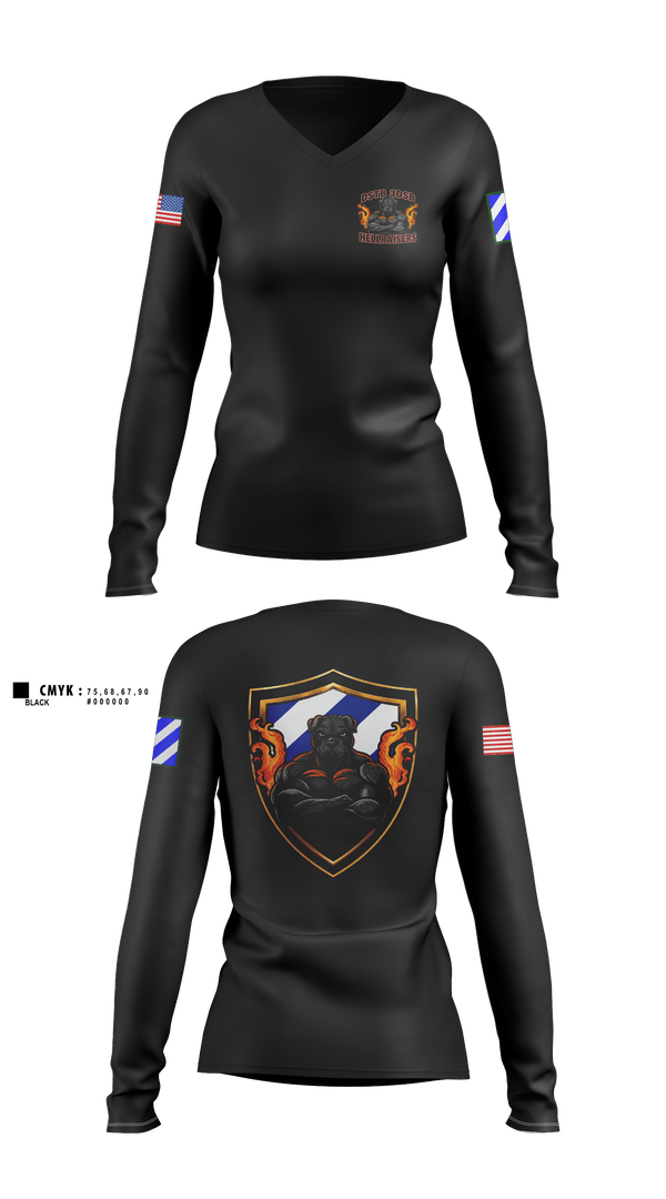 Womens Long Sleeve Vneck Shirt, DSTB, 3DSB, Army, Teamtime, Team time, sublimation, custom sports apparel, team uniforms, spirit wear, spiritwear, sports uniforms, custom shirts, team store, custom team store, fundraiser sports, apparel fundraiser