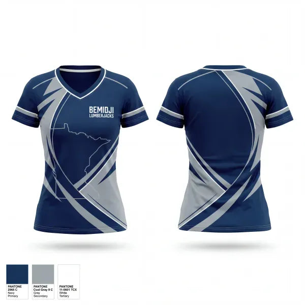 Womens Short Sleeve Vneck Shirt, Bemidji Lumberjacks, Men's Basketball, Teamtime, Team time, sublimation, custom sports apparel, team uniforms, spirit wear, spiritwear, sports uniforms, custom shirts, team store, custom team store, fundraiser sports, apparel fundraiser